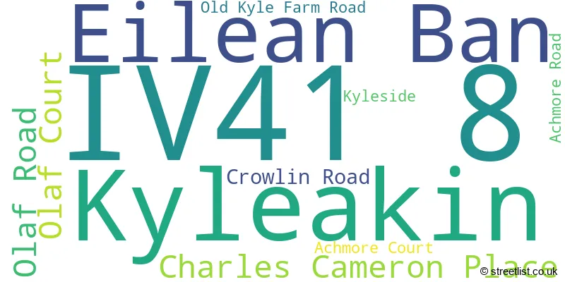 A word cloud for the IV41 8 postcode